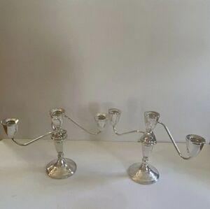 Vintage Duchin Creation 2 Arm STERLING SILVER WEIGHTED  Candle Candelabra Mark